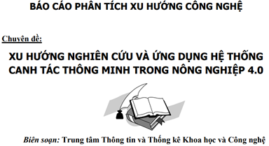 Xu hướng nghiên cứu và ứng dụng hệ thống canh tác thông minh trong nông nghiệp 4.0