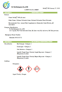 MSDS DOLOMITE NUNG