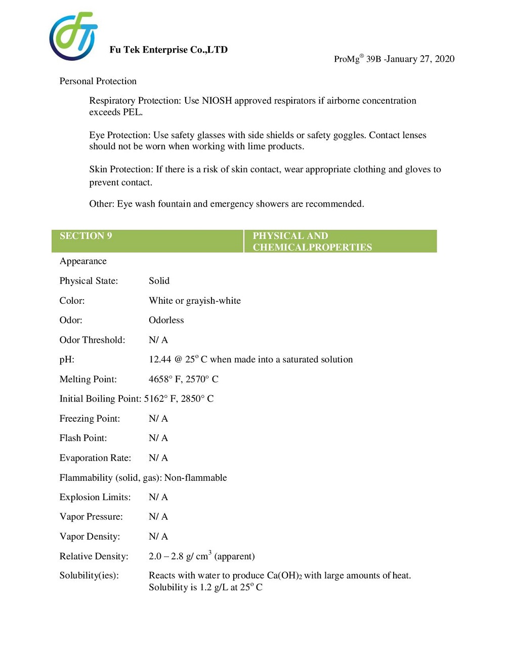 MSDS DOLOMITE NUNG 4