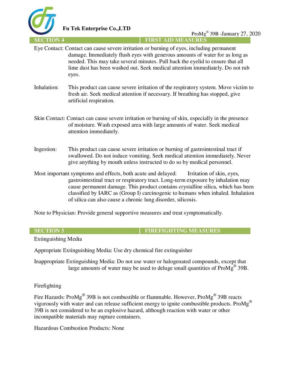 MSDS DOLOMITE NUNG 2